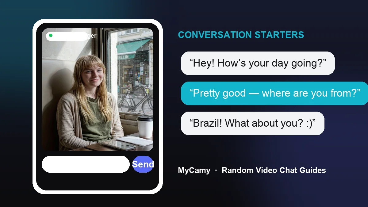 Video chat conversation starter tips illustrated on the MyCamy blog